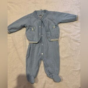 Friedknit Creations Connection Vintage 100% Cotton Blue Rocking Horse Sleeper